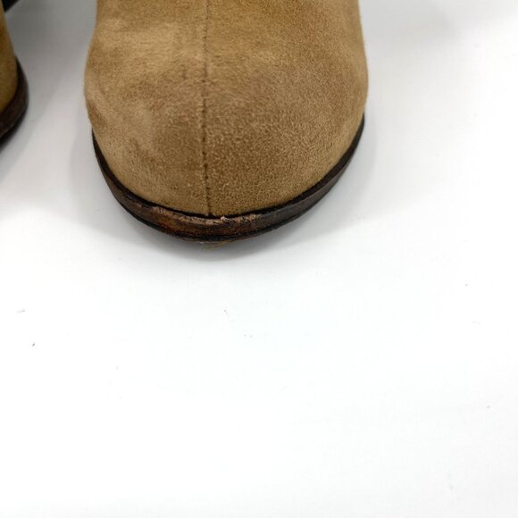 Jeffrey Campbell Rumble Tan Suede Chunky Heel Bootie Ankle Boot - Picture 7 of 14